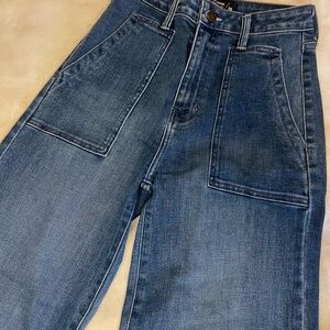 Just Black Denim Wide Leg Cropped Jeans